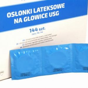 Osłonki lateksowe na głowice USG, nawilżane 144 sztuki