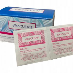 Gaziki do odkażania z alkoholem alkoCLEAN 100 szt