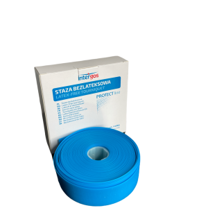 Staza jednorazowa gumowa bezlateksowa uciskowa niebieska 25 szt