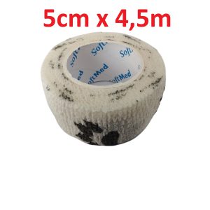 Bandaż kohezyjny samoprzylepny 5cm x 4,5m białe łapki