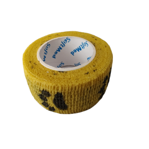 Bandaż kohezyjny samoprzylepny 2,5cm x 4,5m żółte łapki