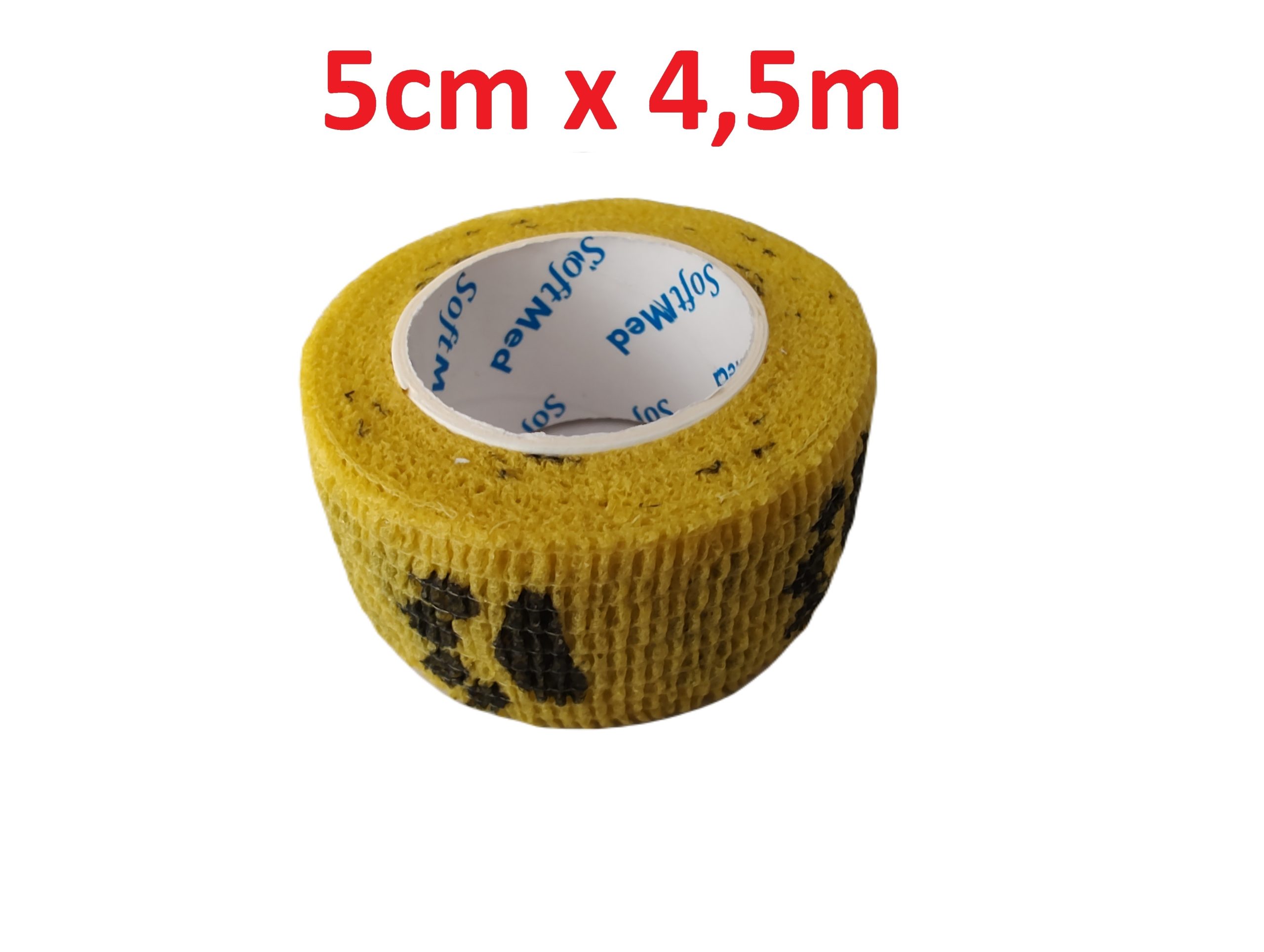 Bandaż kohezyjny samoprzylepny 5cm x 4,5m żółte łapki