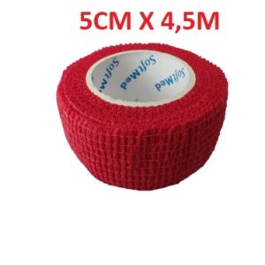 Bandaż kohezyjny samoprzylepny 5cm x 4,5m czerwony