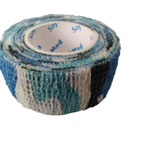 Bandaż kohezyjny samoprzylepny 2,5cm x 4,5m moro niebieskie